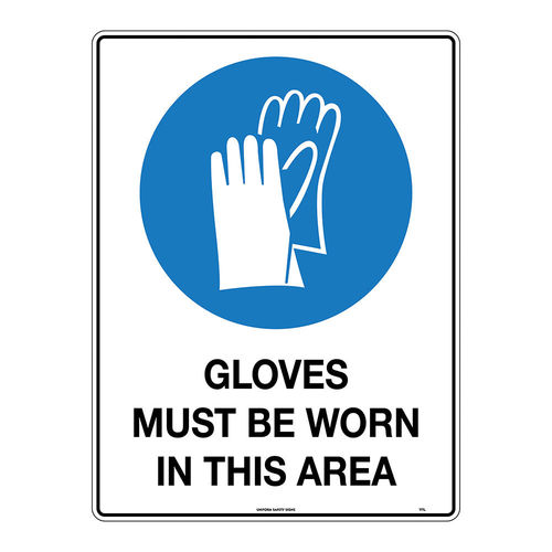 450x300mm - Metal - Gloves Must be Worn