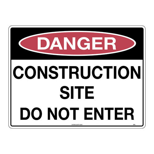 600x450mm - Poly - Danger Construction Site Do Not Enter, EA