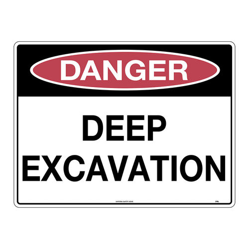 600x450mm - Corflute - Danger Deep Excavation, EA