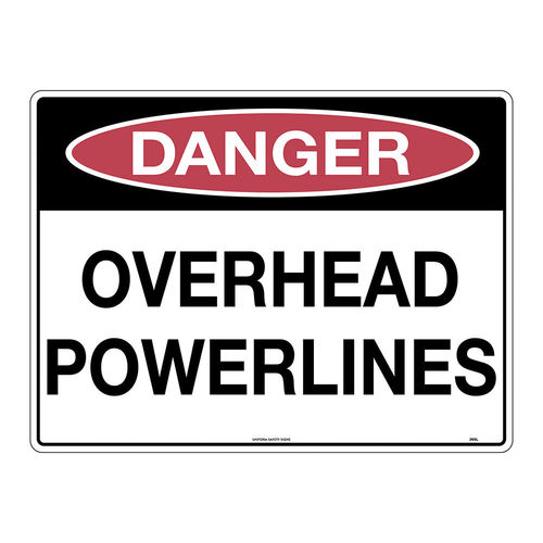 600x450mm - Corflute - Danger Overhead Powerlines, EA