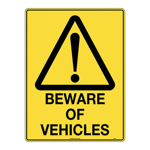 600x450mm - Metal - Beware of Vehicles, EA