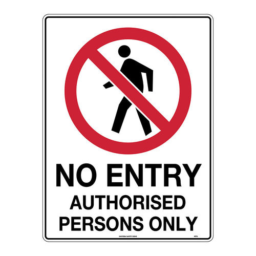 600x450mm - Metal - No Entry Authorised Persons Only, EA