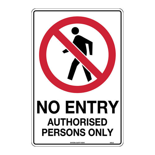 450x300mm - Poly - No Entry Authorised Persons Only, EA