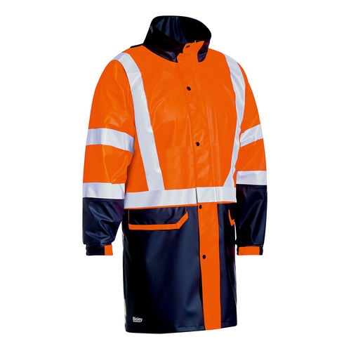 BISLEY TAPED TWO TONE HI VIS STRETCH PU RAIN COAT