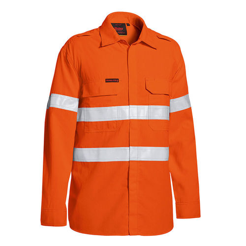 BISLEY TENCATE TECASAFE PLUS TAPED HI VIS FR LIGHTWEIGHT VENTED LONG SLEEVE SHIRT