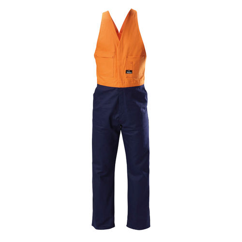 HARD YAKKA FOUNDATIONS HI VIS TWO TONE COTTON DRILL ACTION BACK OVERALL