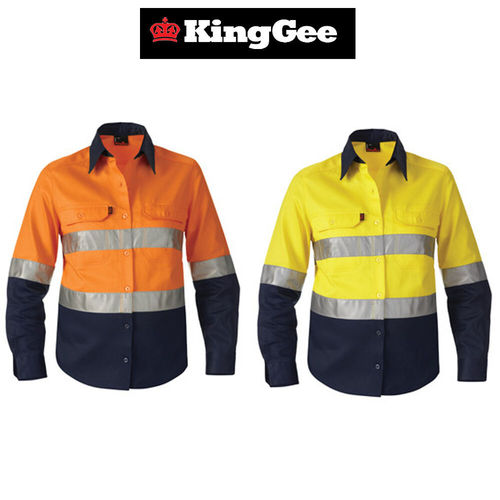 KingGee Women's Reflective Drill Shirt L/S