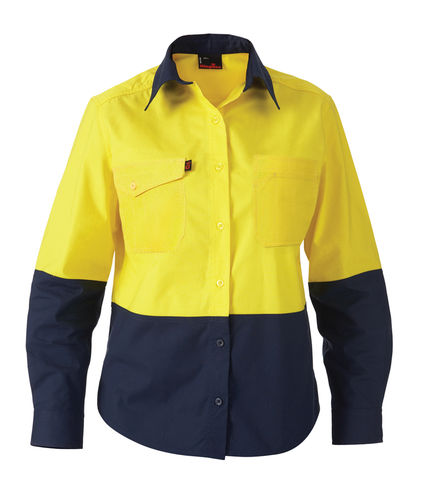 KINGGEE WORKCOOL 2 HI VIS SPLICED SHIRT