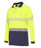 King Gee WC H/FREEZE L/S D/N POLO, YEL/NVY S