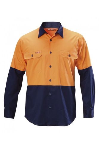 HARD YAKKA KOOLGEAR HI VISIBILITY TWO TONE COTTON TWILL SHIRT