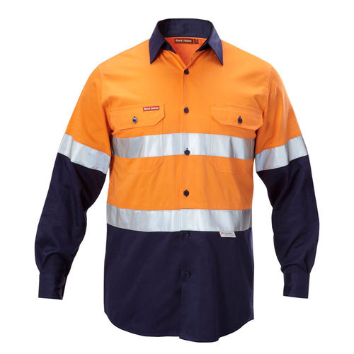 Hard Yakka Foundations Hi-Vis Taped Long Sleeve Shirt