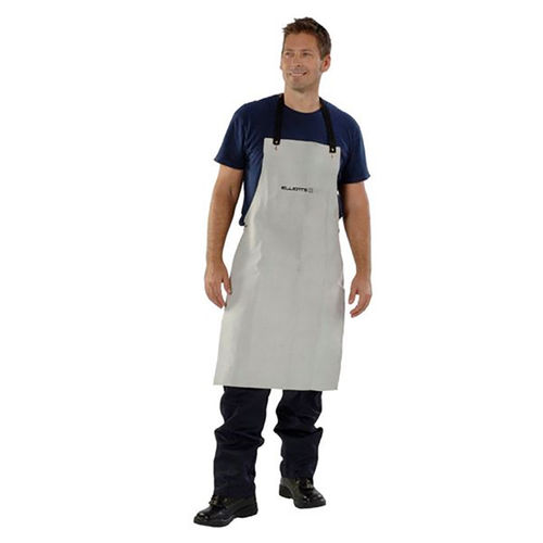 ELLIOTTS CHROME LEATHER BIB STYLE APRON WITH STRAPS