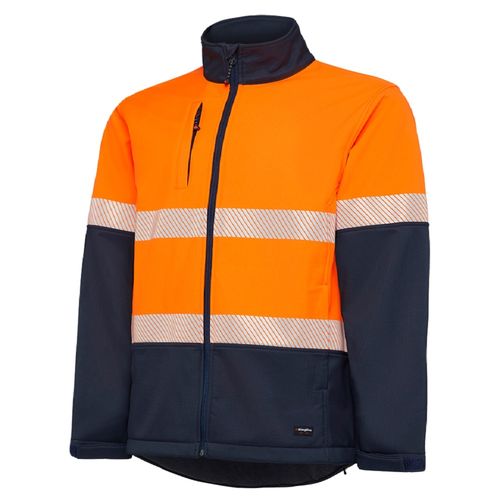 KING GEE HI-VIS SOFT SHELL JKT SEGMNTD TAPE,