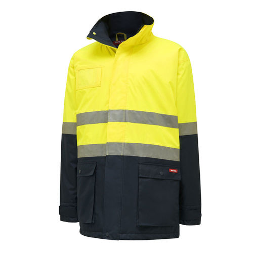 YAKKA HI VIS 2 TONE QUILTED JKT W/TAPE