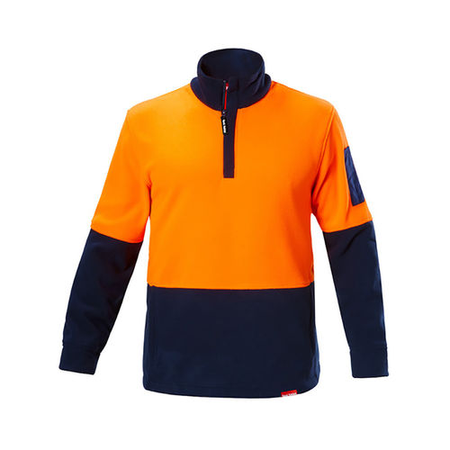 YAKKA HI-VIS BRUSHED FLEECY 1/4 ZIP JUMPER