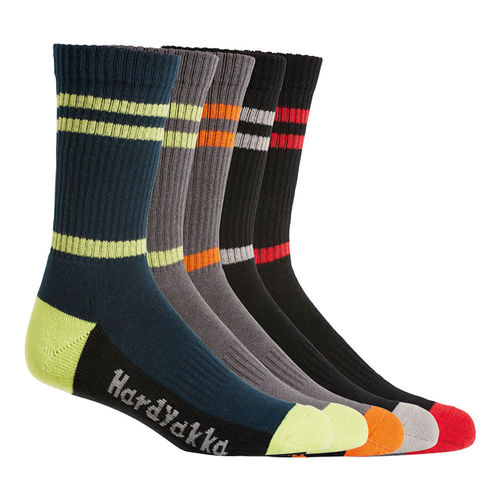 YAKKA CREW SOCKS 5 PKT Multi Colour, 7-12