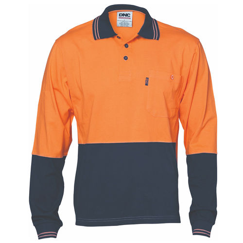 DNC Hi Vis Polo Shirt Long Sleeve