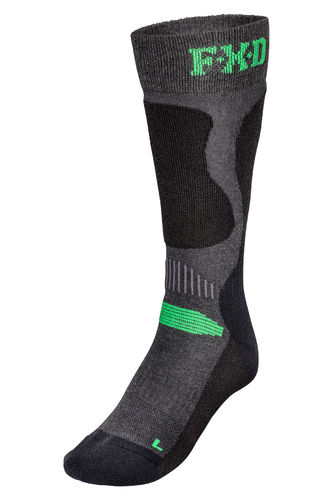 FXD *LONG* TECH SOCK, BLACK/GREY, SIZE UK7-11 *2-PACK*