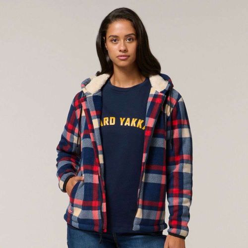 YAKKA WOMENS CHECK ZOODIE, SHERPA LINED, F/ZIP,