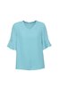 BizCorp ARIA FLUTED SLEEVE BLOUSE AQUA 18