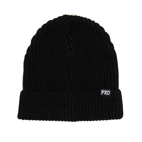 FXD RECYCLED RIB-KNIT BEANIE, ROLL-CUFF,