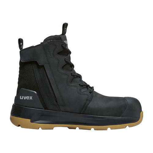 UVEX 3 xflow BLACK/TAN, 150mm Zip-side SFTY boot