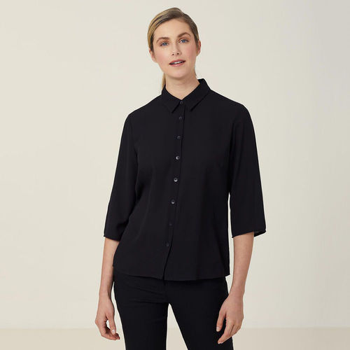 NNT 3/4 SLEEVE PLEAT SHIRT,