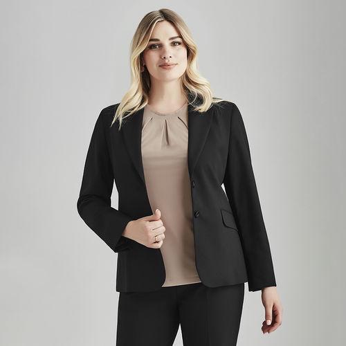 BizCorp WOMENS W/STCH L/L JKT WOOL/PLY/EL,