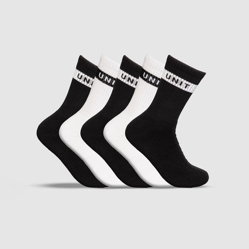 UNIT WOMENS SOCKS - 5 PACK BAMBOO - WANDER, BLACK WHITE