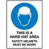 300x225mm - Metal - This is a Hard Hat Area Safety Helmets Must be Worn