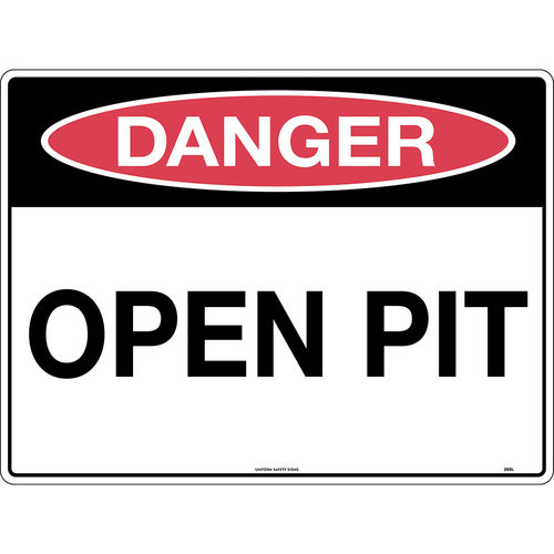 300x225mm - Metal - Danger Open Pit