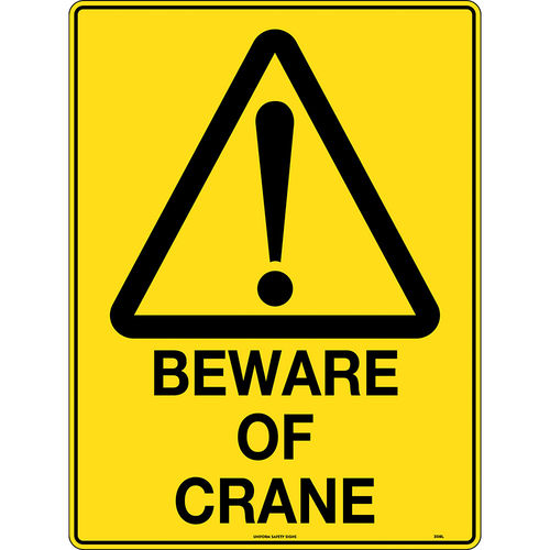 300x225mm - Metal - Beware of Crane