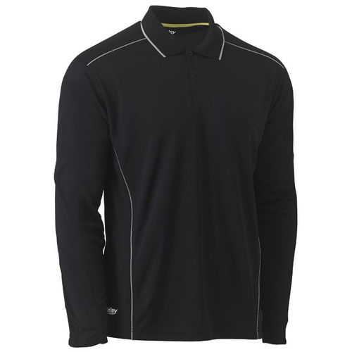 BISLEY COOL MESH L/S POLO, POLY 130gsm,