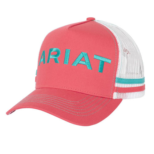 ARIAT, PATRIOT TRUCKER CAP, (RASPBERRY) EA