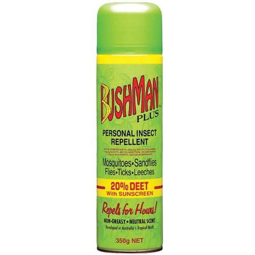 BUSHMANS (BP350A) AEROSOL 20%DEET,  REPELLENT + SUNSCREEN