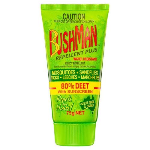 Bushman Plus (BP75G) Dry Gel Insect Repellent + Sunscreen 75g 80% DEET