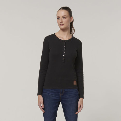 YAKKA WOMENS HENLEY SHIRT,