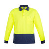 SYZMIK UNISEX HIVIS-DAY SPLICED POLO, L/S YELL/NVY XXS