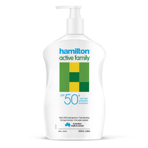 Hamilton Active Family Sunscreen SPF50+ 500ml Pump (7225)