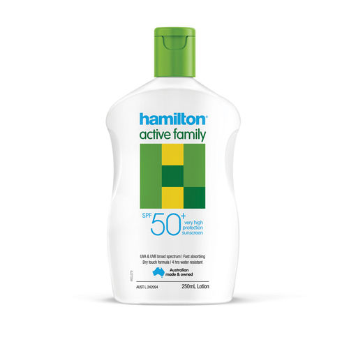 Hamilton Active Family Sunscreen SPF50+ 250ml Bottle (7224)