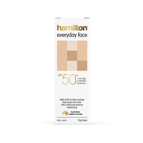 Hamilton Every Day Face Cream SPF50+ 75g Tube (7227)