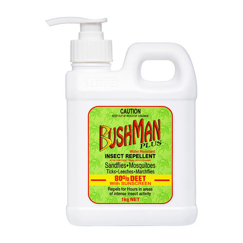 Bushman Plus (BP1000G) Dry Gel Insect Repellent + Sunscreen 75g 80% DEET