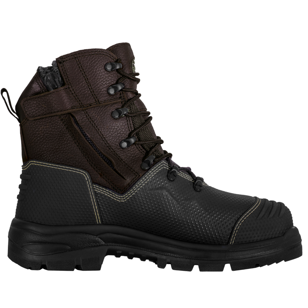 Oliver 65-490Z 150mm High Leg Zip Sided Steel Toe Caustic Waterproof Safety Boot - Brown