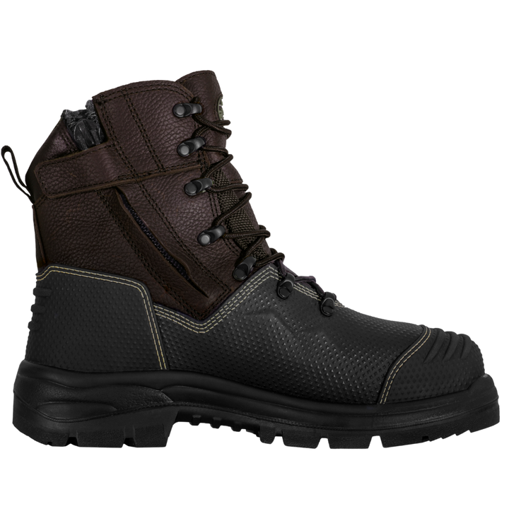 Oliver 65-490Z 150mm High Leg Zip Sided Steel Toe Caustic Waterproof Safety Boot - Brown