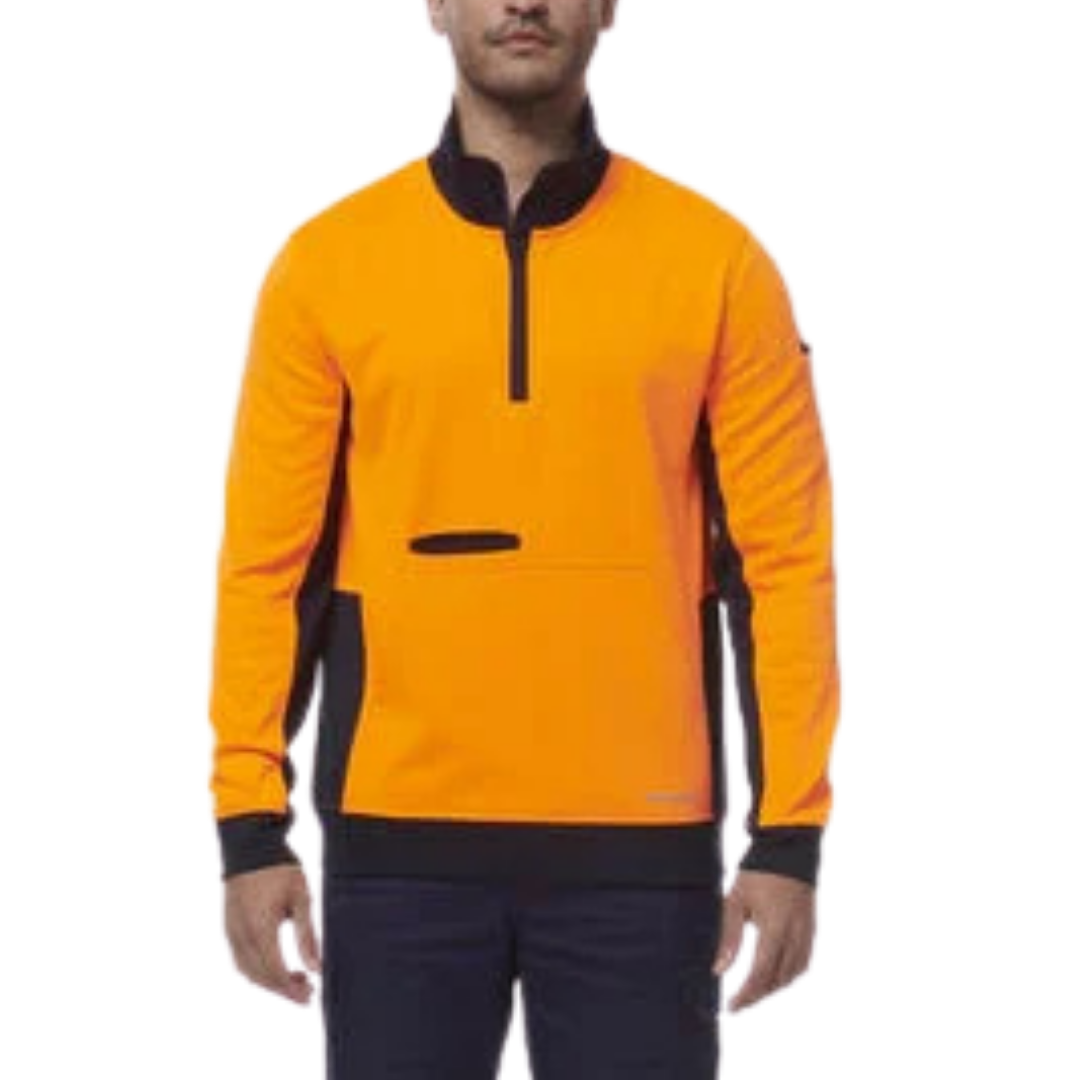 KingGee Hi Vis Spliced 1/4 Zip Fleece K55047 main image 1