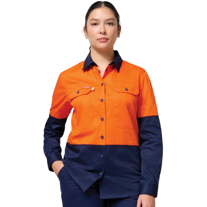 Hard Yakka Women's Long Sleeve Hi-Vis Shirt   Y08423