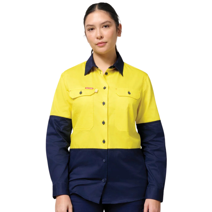Hard Yakka Women's Long Sleeve Hi-Vis Shirt   Y08423
