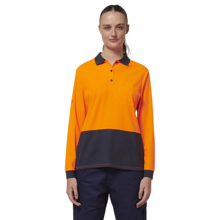 Hard Yakka Women's Core Hi-Vis Long Sleeve Polo   Y08603