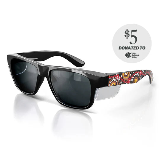 SafeStyle Fusions Black Frame/Polarised Lens Indigenous Art #1 Safety Specs, PR