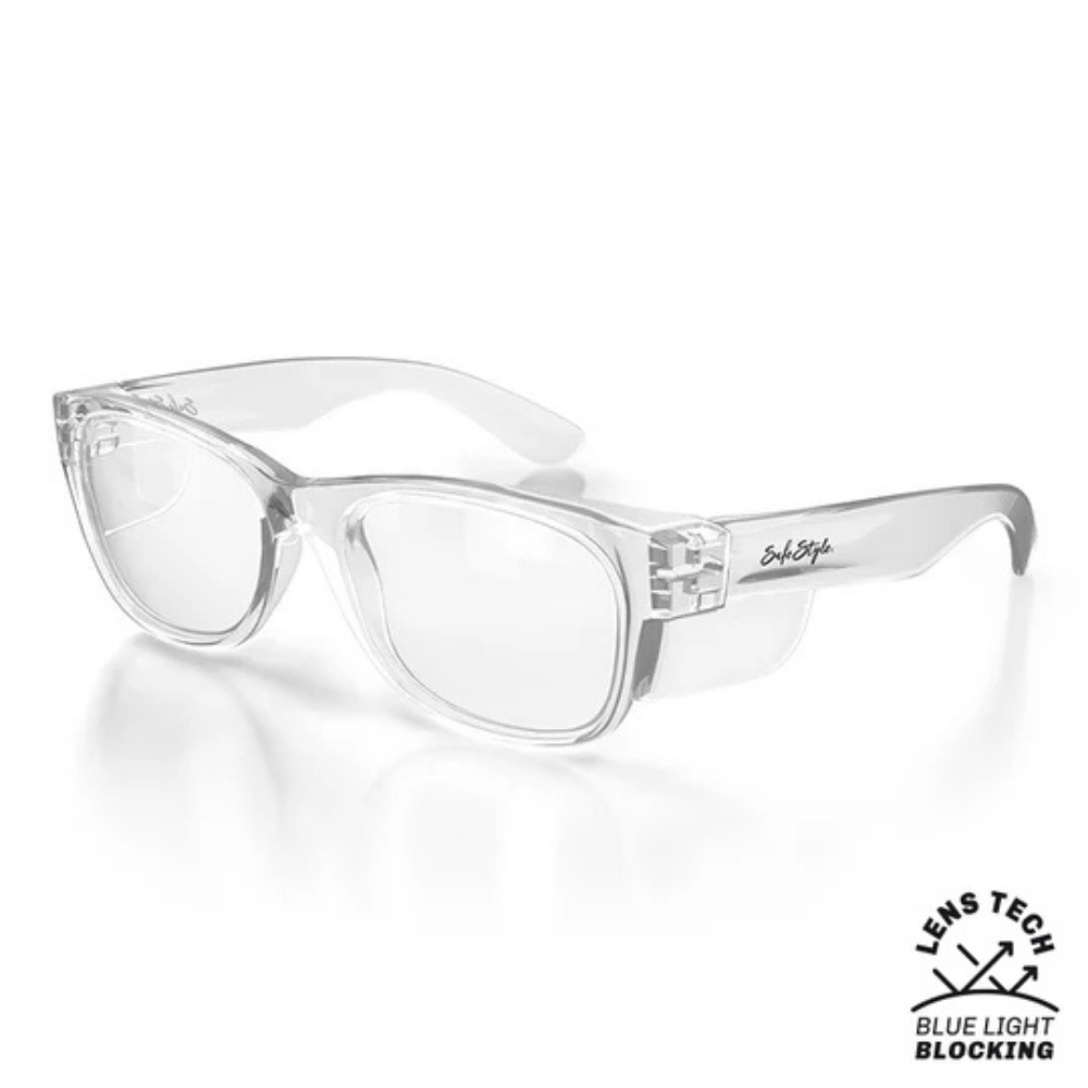 SafeStyle Classics Clear Frame/Blue Light Blocking Safety Specs, PR